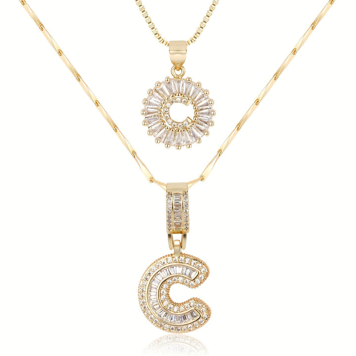 Primrose | Initialen-Halsketten mit 14k Diamanten (2 Stück)
