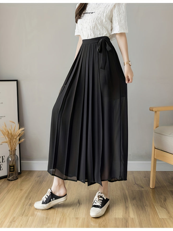 Caexine | Weitbeinige Hose mit Falten und Eleganter Schnitt