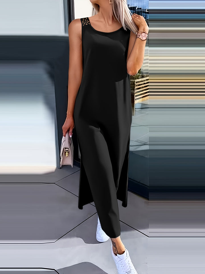 Umaira | Ärmelloses Kleid mit Spitze und Offener Rückseite