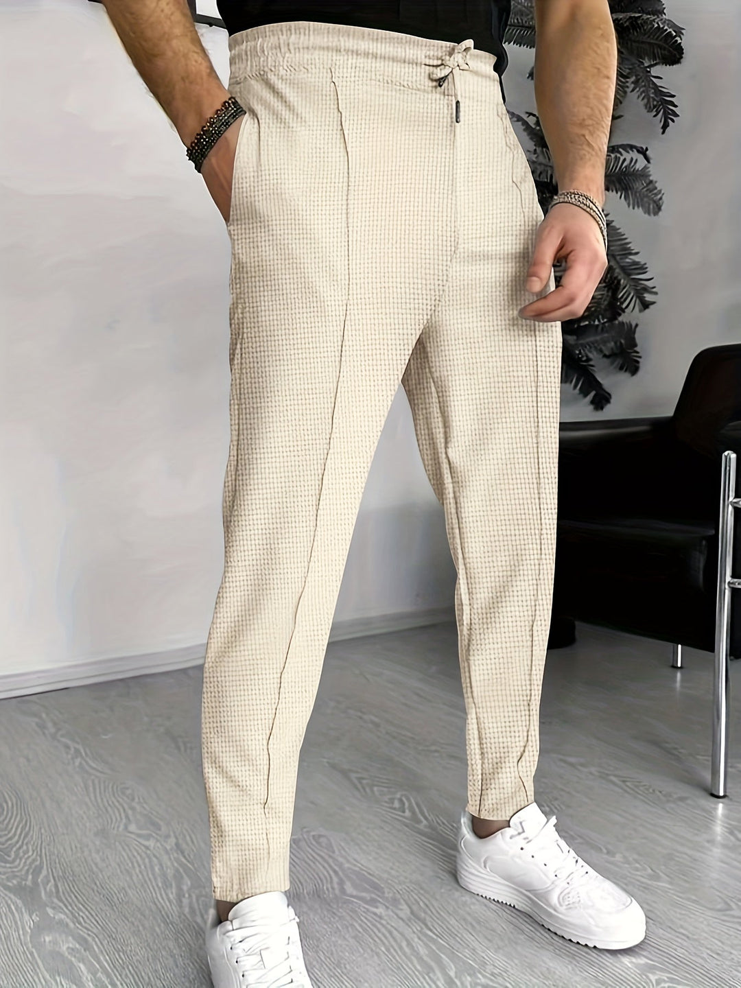 Yaxolt | Texturierte Hose mit Relaxed Fit und maximalem Komfort