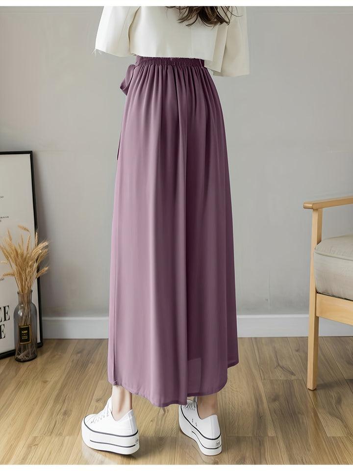 Caexine | Weitbeinige Hose mit Falten und Eleganter Schnitt