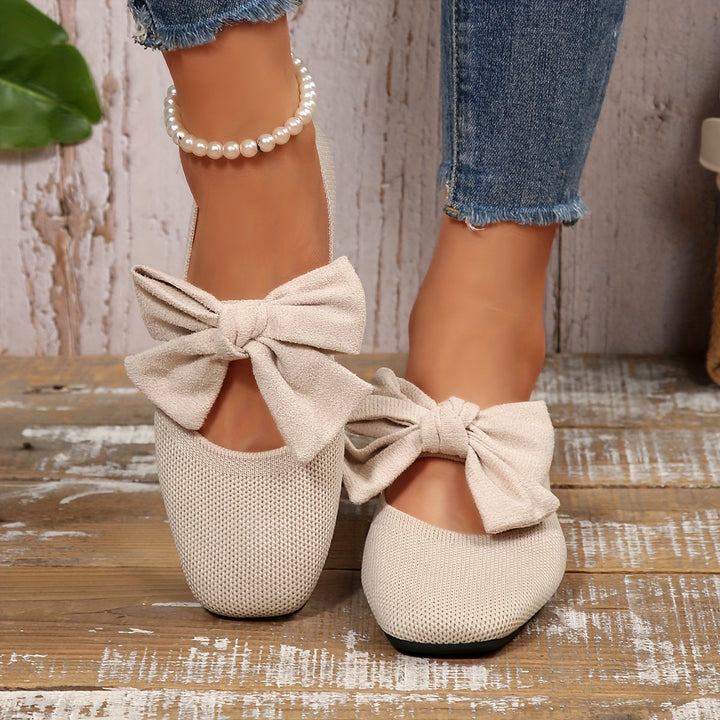 Neria | Atmungsaktive Flache Schuhe für Damen mit Dekorativem Schleife