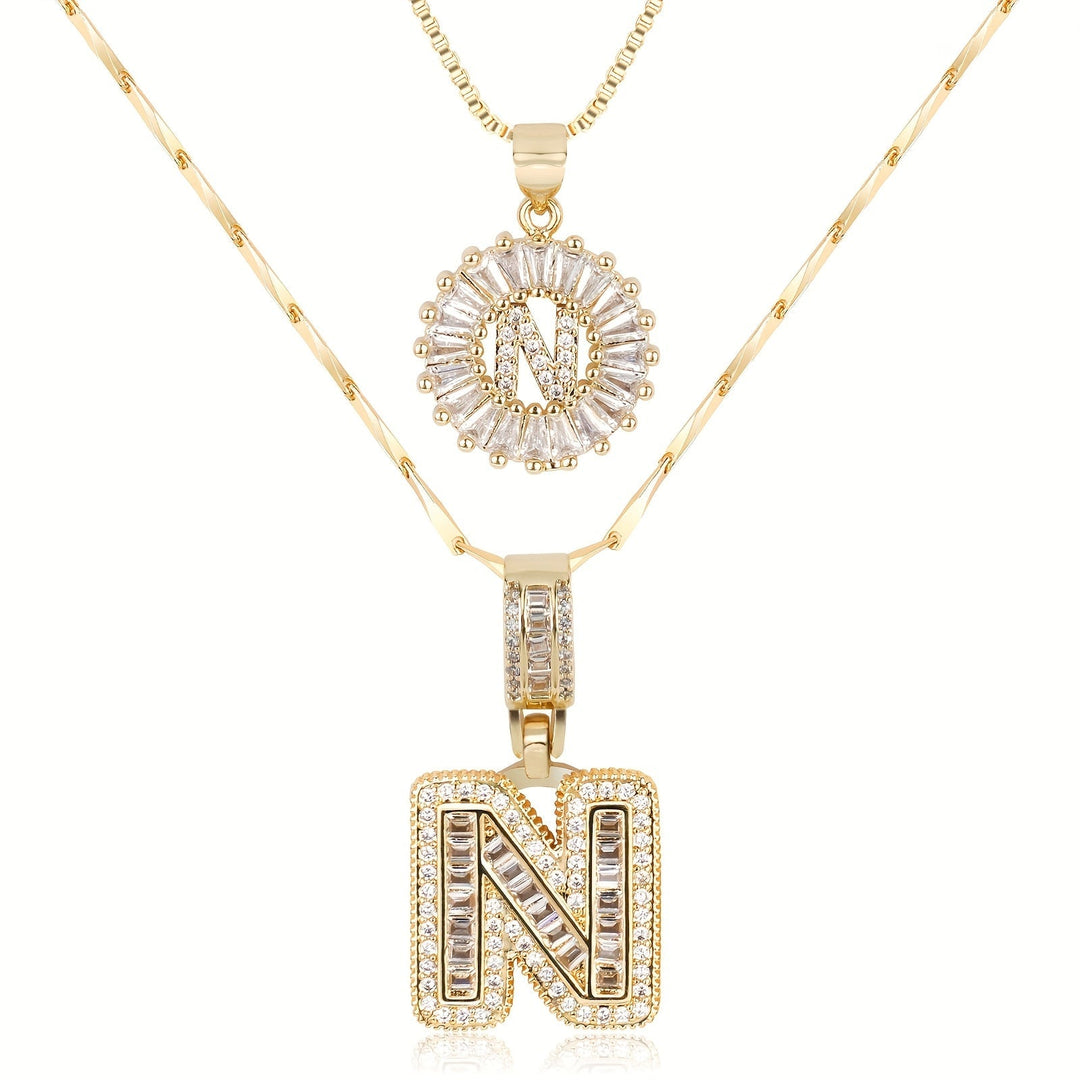 Primrose | Initialen-Halsketten mit 14k Diamanten (2 Stück)