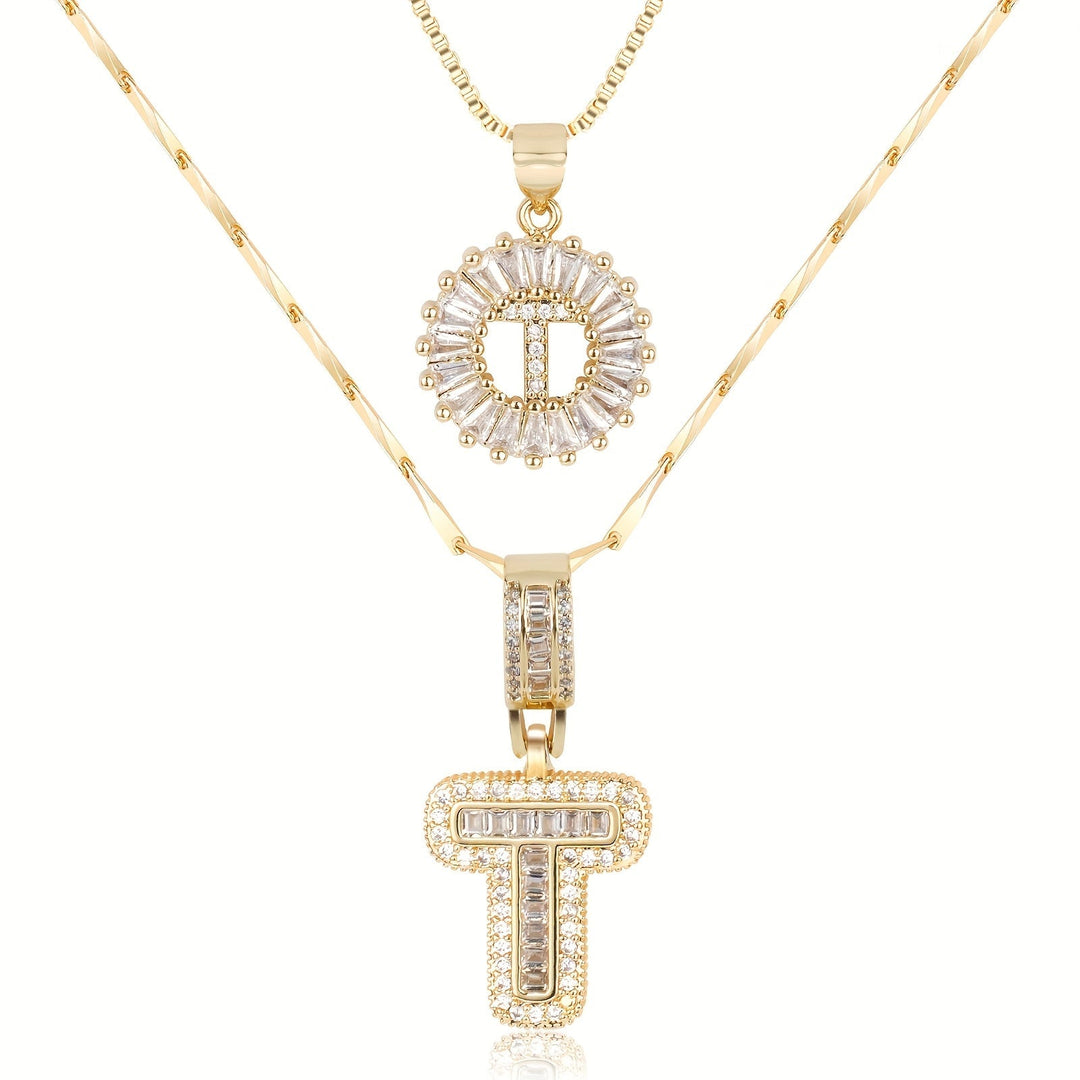 Primrose | Initialen-Halsketten mit 14k Diamanten (2 Stück)