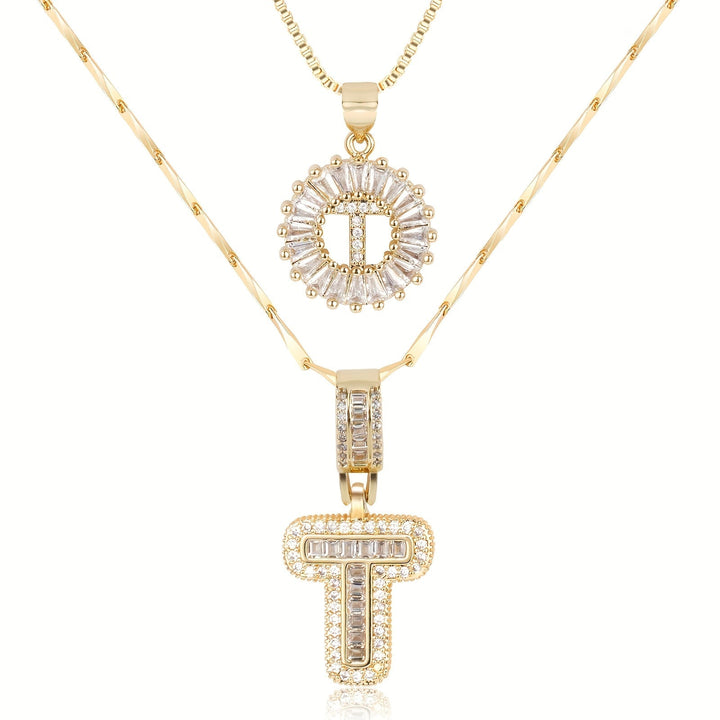 Primrose | Initialen-Halsketten mit 14k Diamanten (2 Stück)