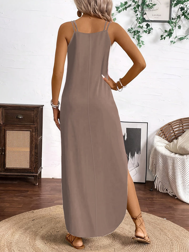 Sailor | Midi-Kleid mit Spaghetti-Trägern und V-Ausschnitt im lässigen Stil