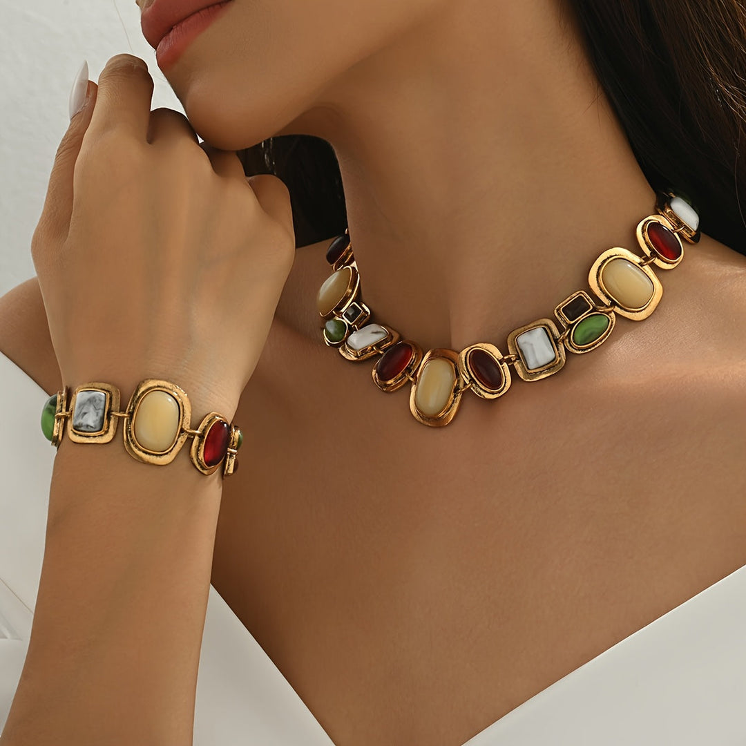 Graevis | Bohemisches Set aus Halskette und Armband mit multikulturellem Design