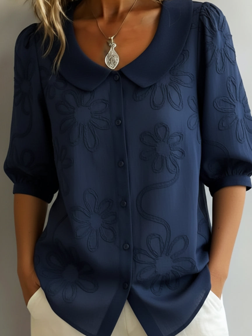 Gavira | Leichte Bluse mit floraler natürlicher Eleganz