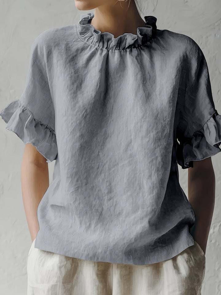 Yuna | Einfarbige Casual-Bluse mit Eleganter Kragen