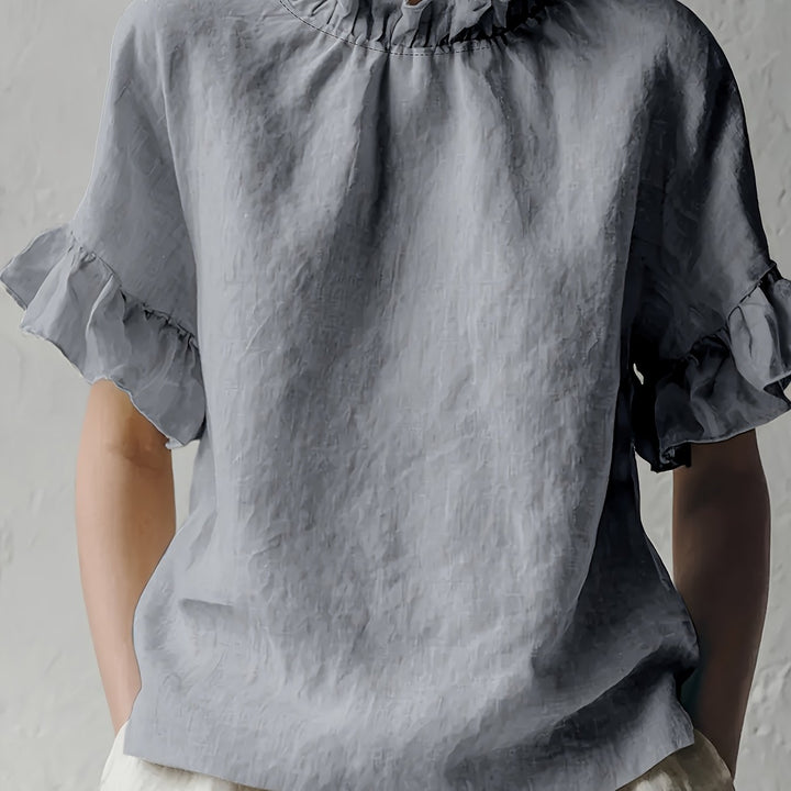 Yuna | Einfarbige Casual-Bluse mit Eleganter Kragen