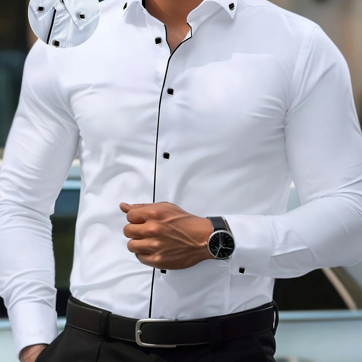 Zaxent | Elegante Langarmbluse mit Vintage-Details und klassischem Schnitt