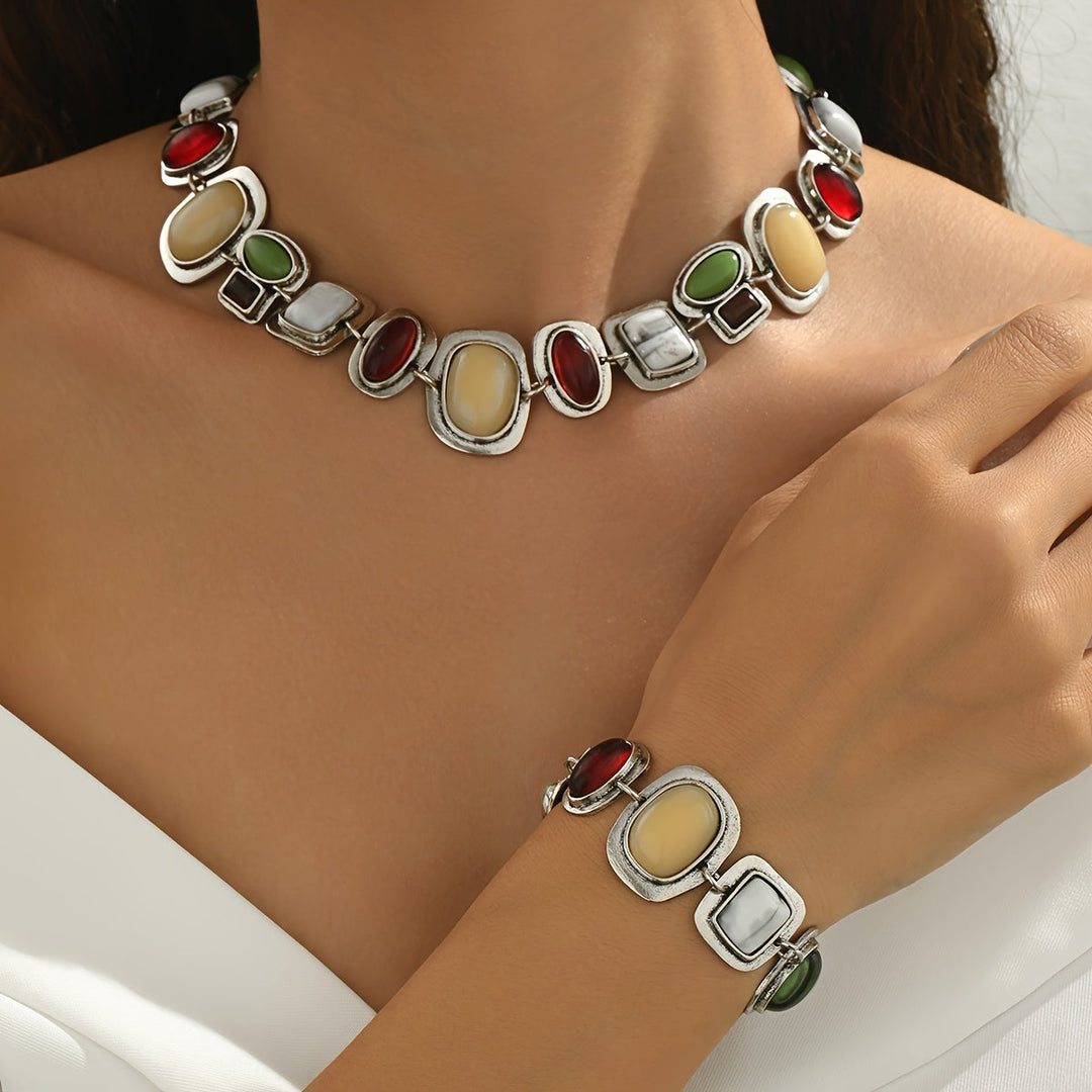 Graevis | Bohemisches Set aus Halskette und Armband mit multikulturellem Design