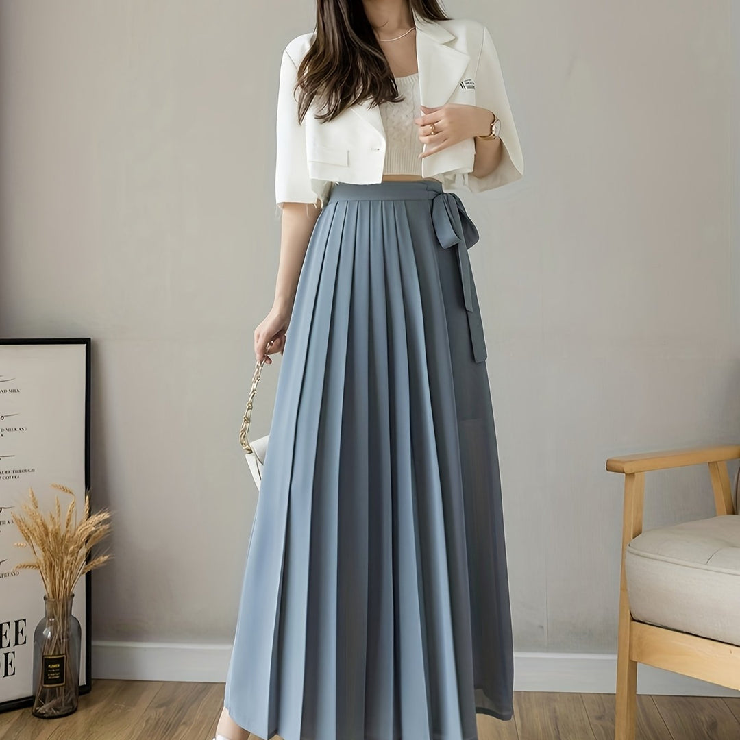 Caexine | Weitbeinige Hose mit Falten und Eleganter Schnitt