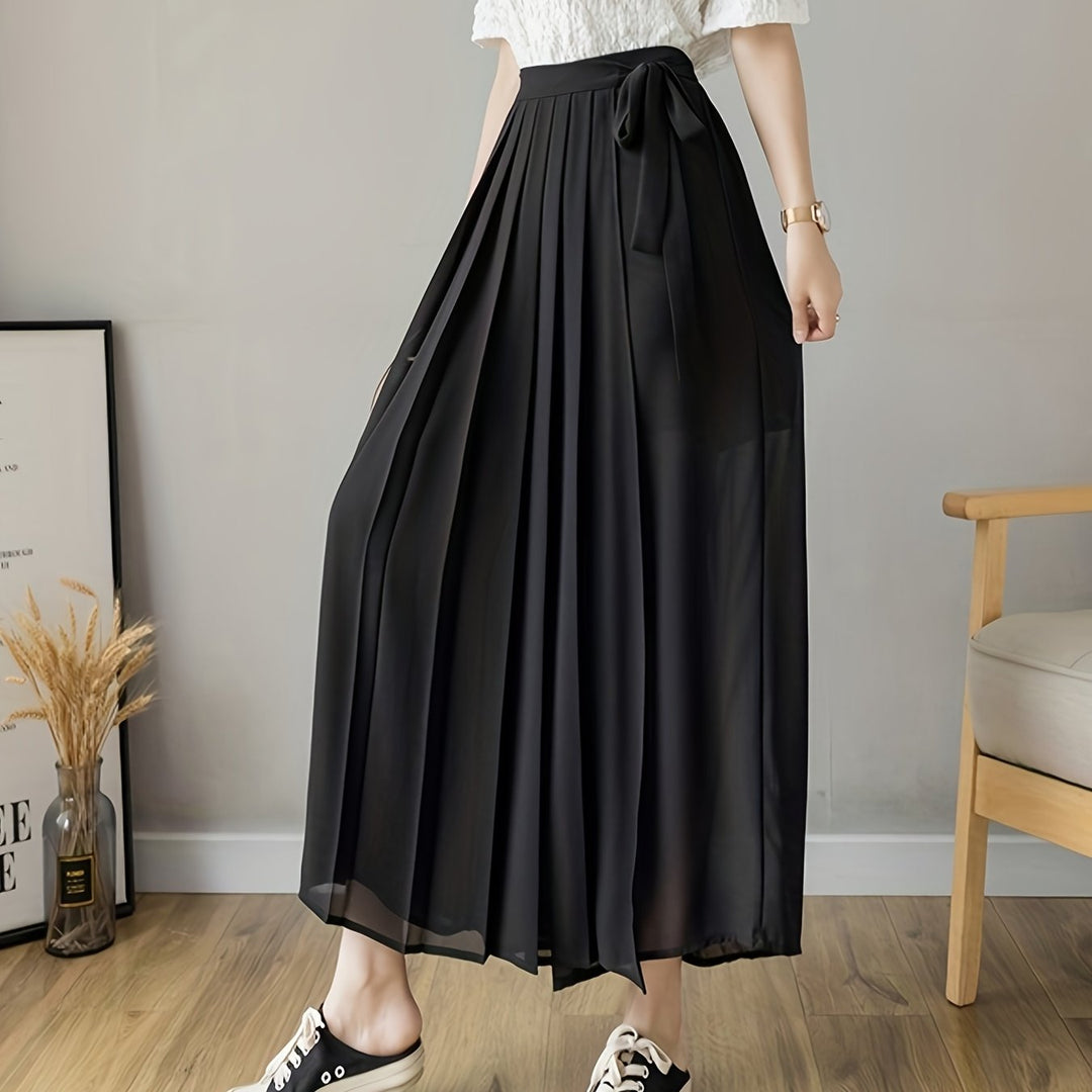 Caexine | Weitbeinige Hose mit Falten und Eleganter Schnitt