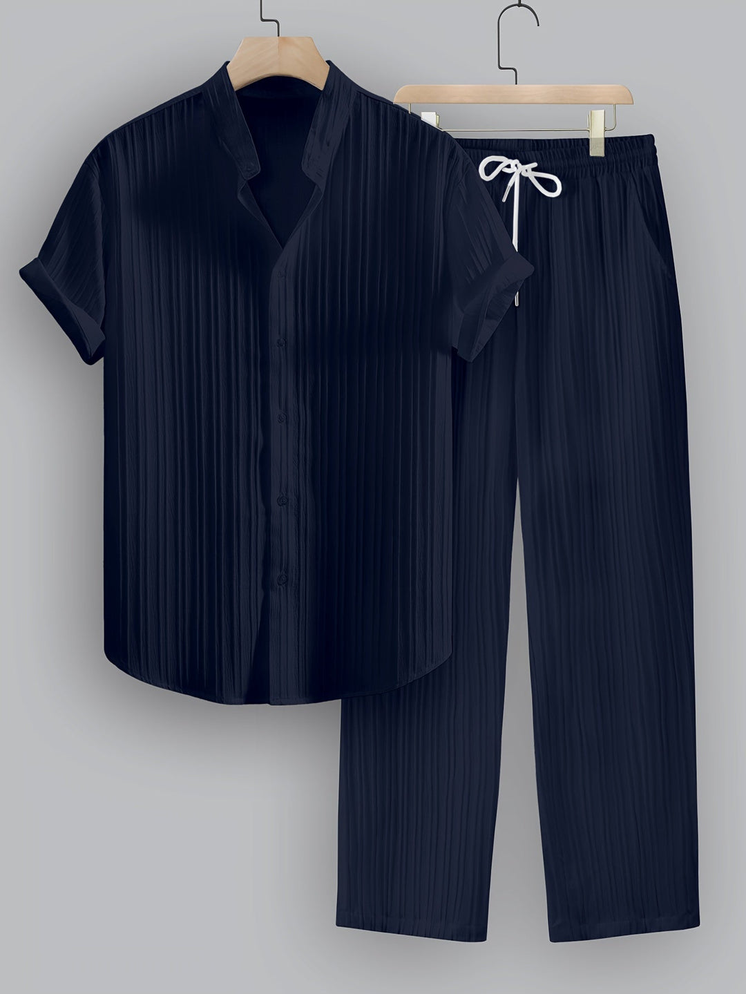 Kavaroq | Sommeranzug für Herren mit Mao-Kragenhemd und Hose mit Kordelzug