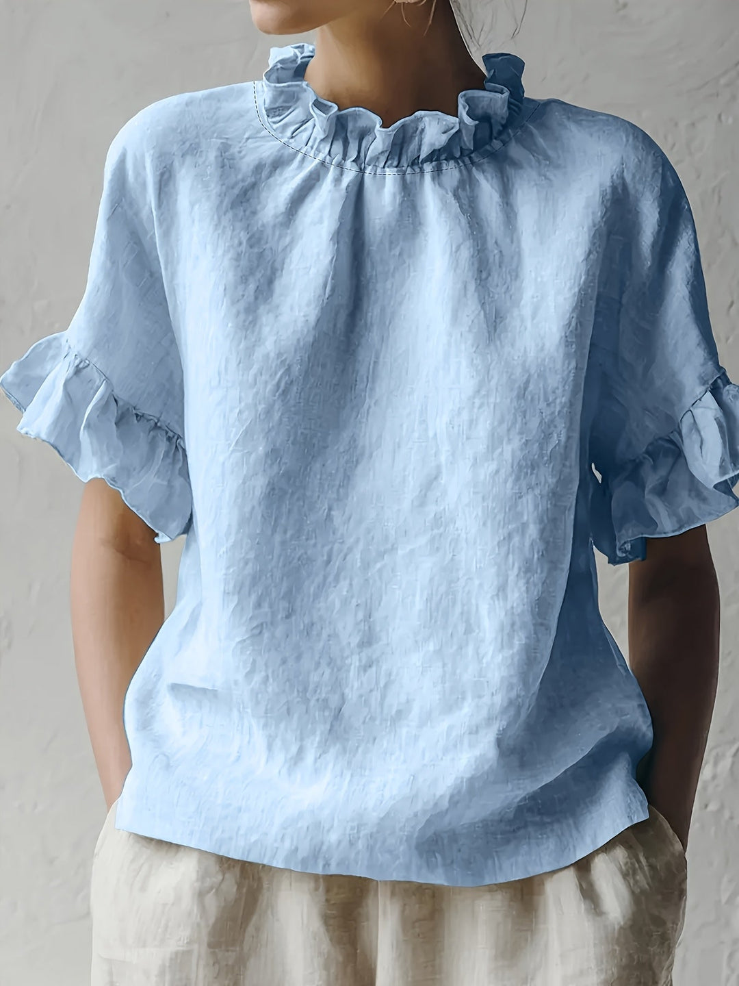 Yuna | Einfarbige Casual-Bluse mit Eleganter Kragen