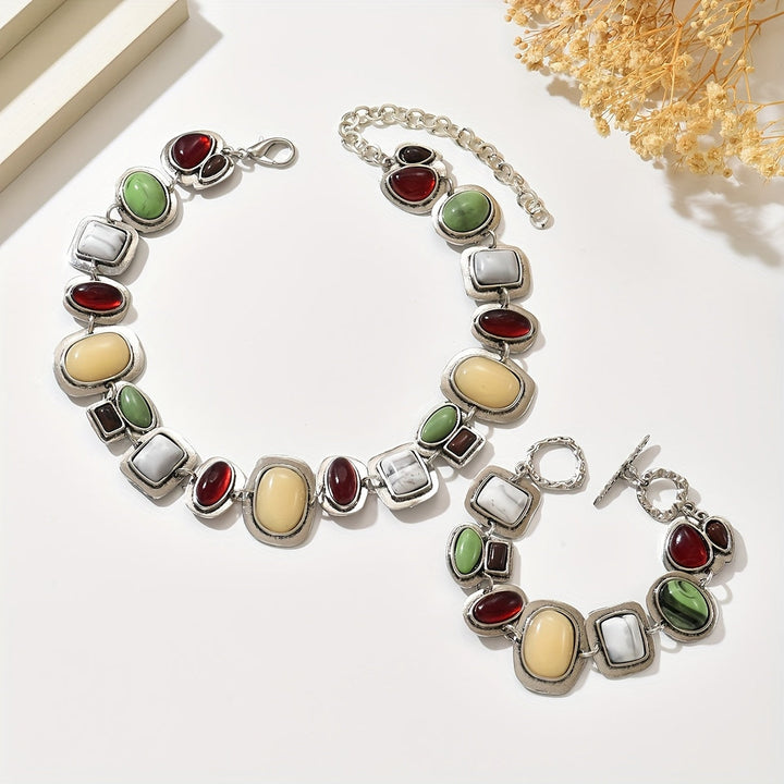Graevis | Bohemisches Set aus Halskette und Armband mit multikulturellem Design