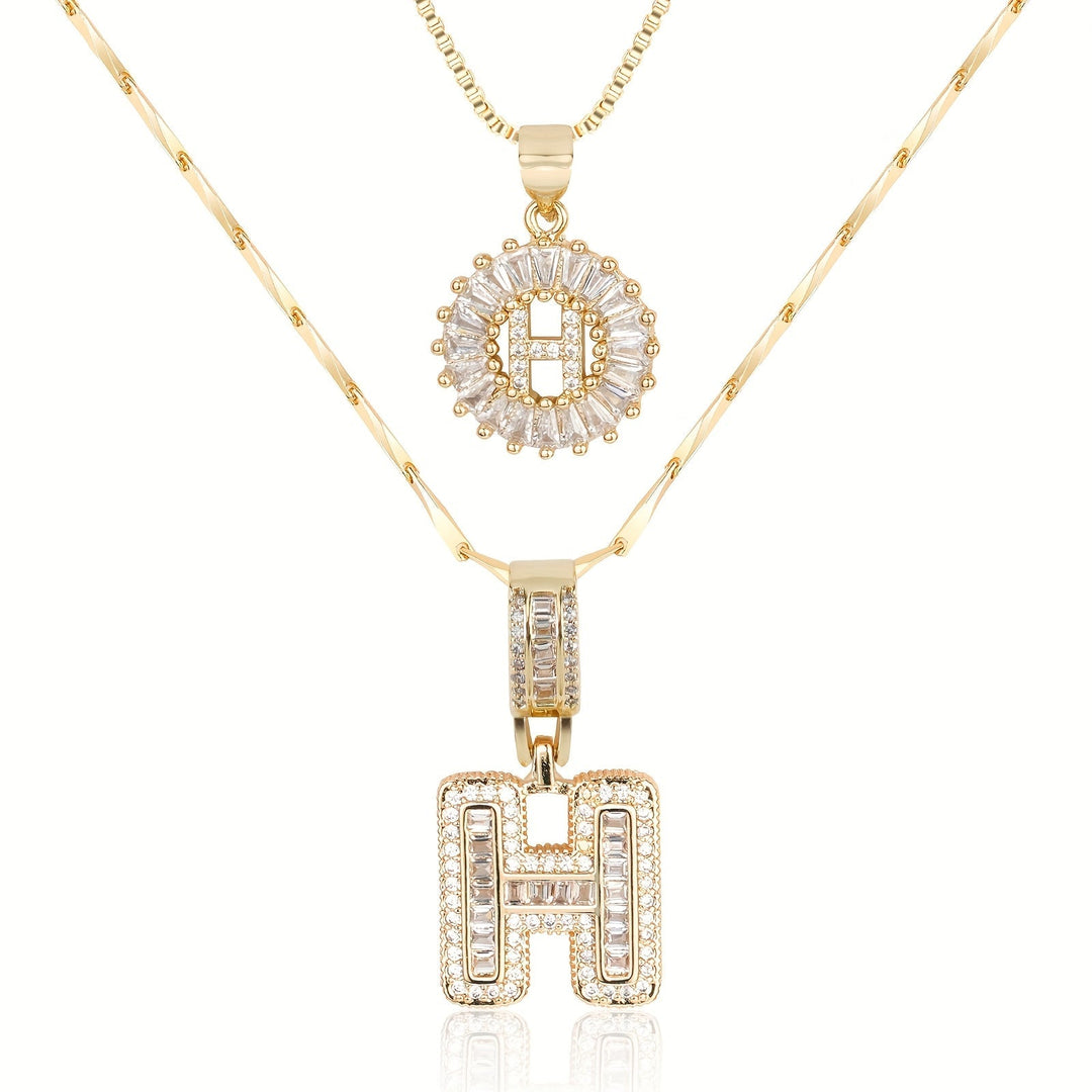 Primrose | Initialen-Halsketten mit 14k Diamanten (2 Stück)