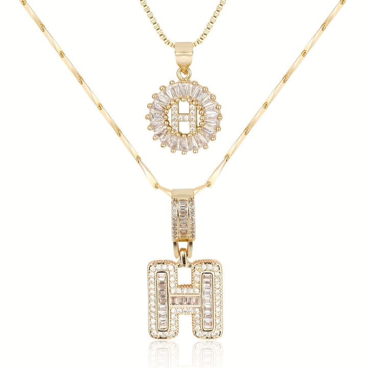 Primrose | Initialen-Halsketten mit 14k Diamanten (2 Stück)