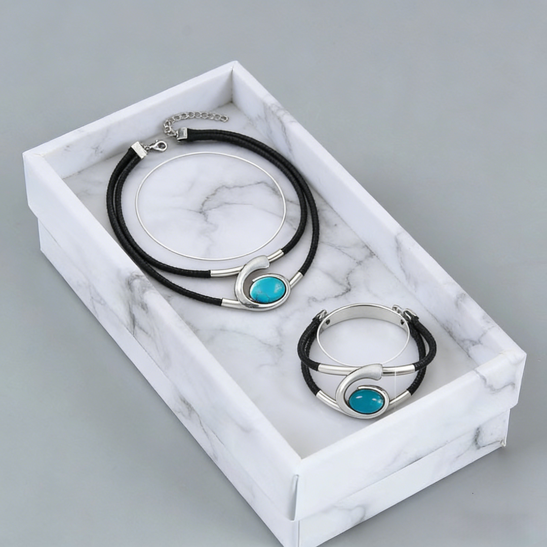 Suri  | Vintage Boho Halsketten- und Armband-Set