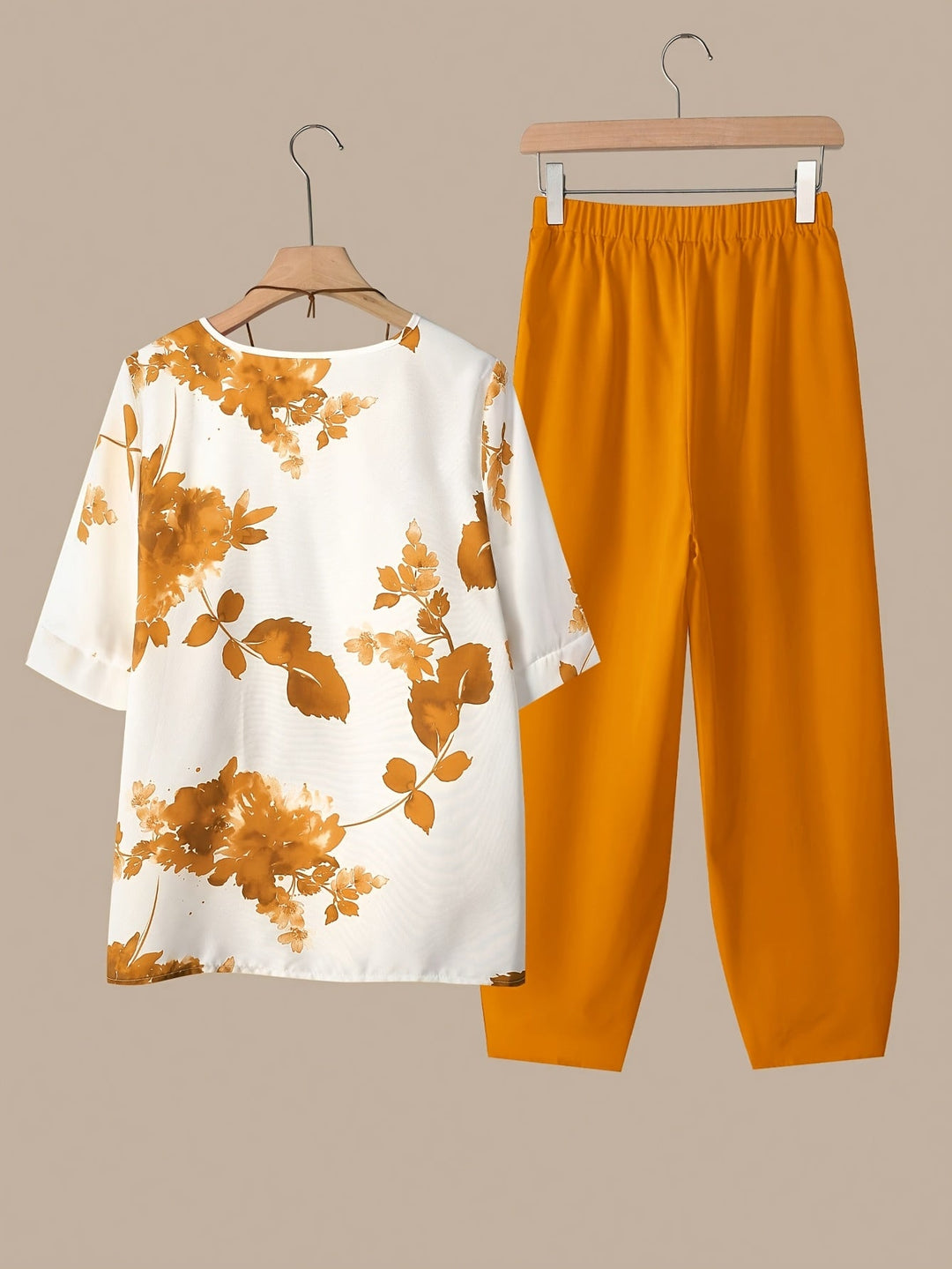 Fynley | Bedrucktes 2-teiliges Set mit Bluse und bequoser Hose
