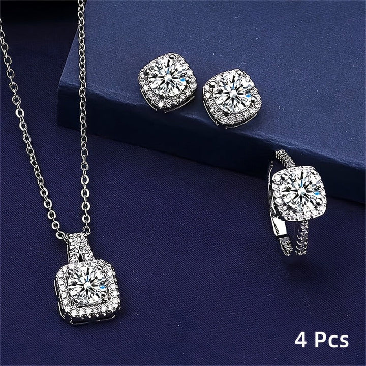 Elkie | Elegantes Schmuckset mit Halskette, Ring und Ohrringen