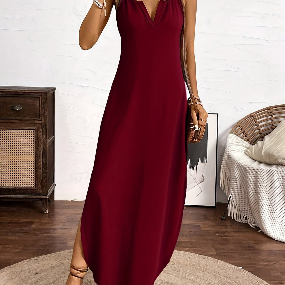 Sailor | Midi-Kleid mit Spaghetti-Trägern und V-Ausschnitt im lässigen Stil