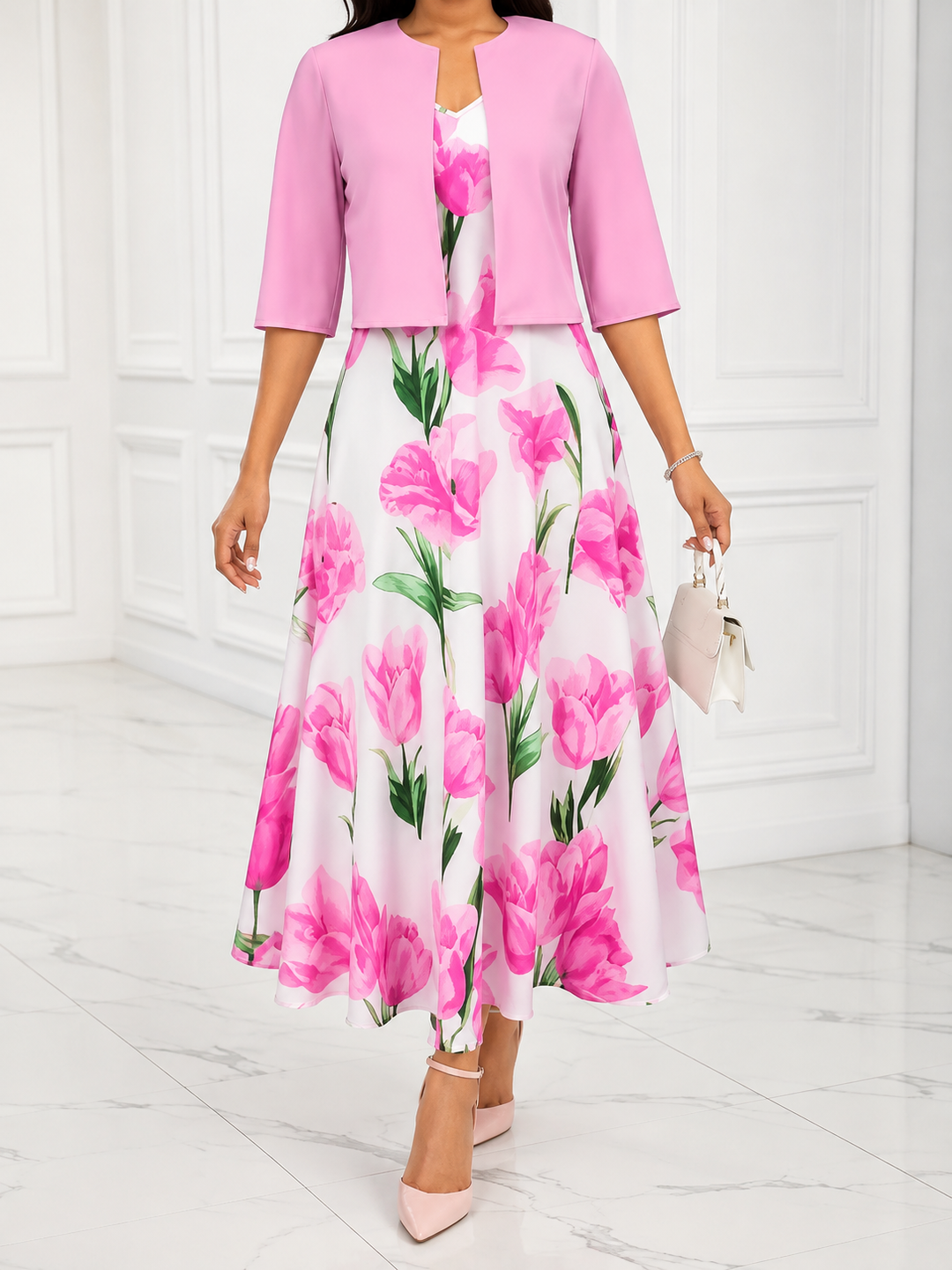 Greyra | Elegantes Zweiteiliges Set mit Blumen