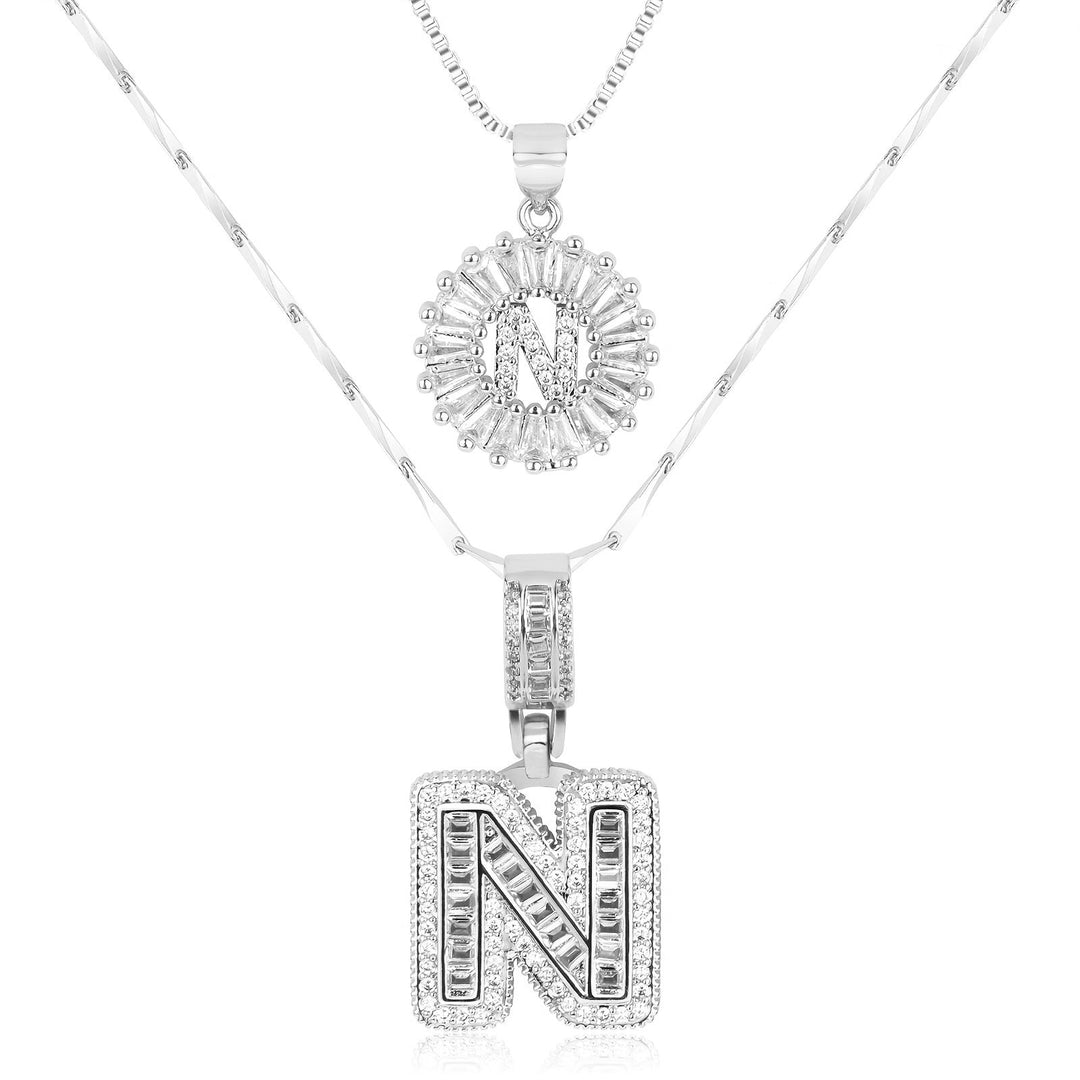 Primrose | Initialen-Halsketten mit 14k Diamanten (2 Stück)