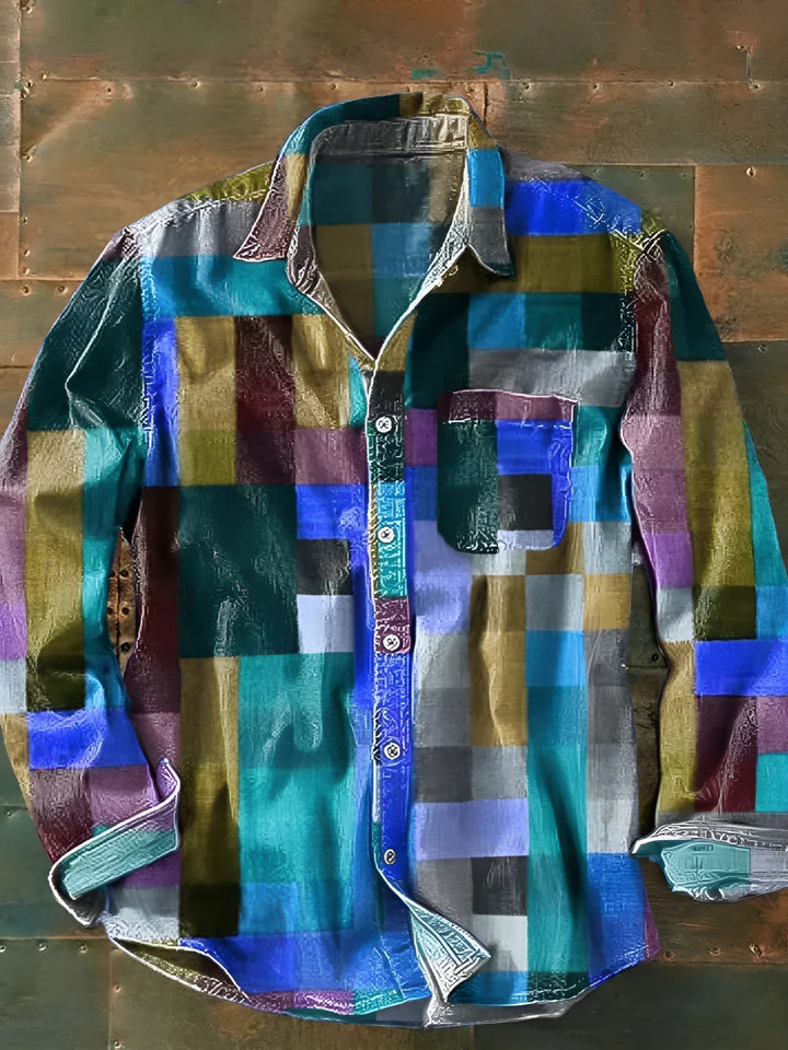 Grant | Premium-Patchwork-Hemd – Einzigartiger Stil und bequeme Passform.