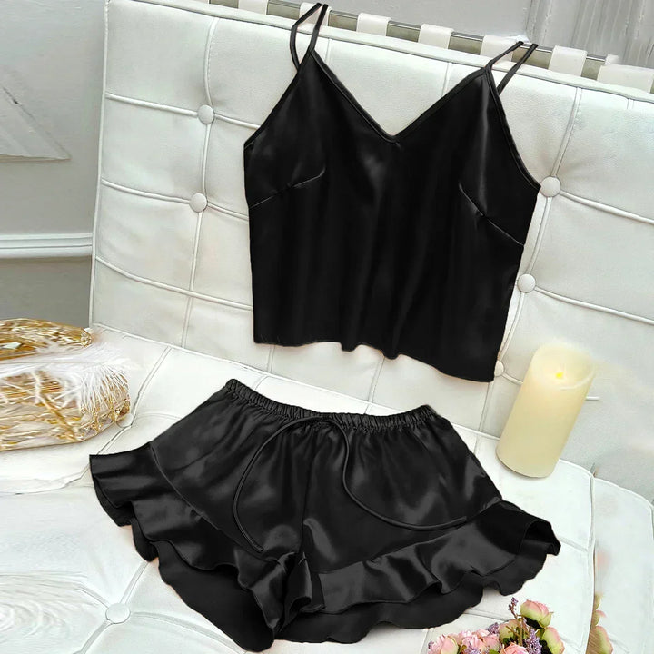 Jessa | Komplettes Pyjama-Set mit Satin-Top und Shorts