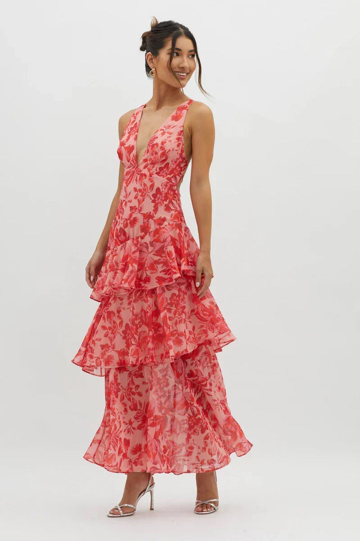 Haven | Elegantes Midikleid mit floralem Muster
