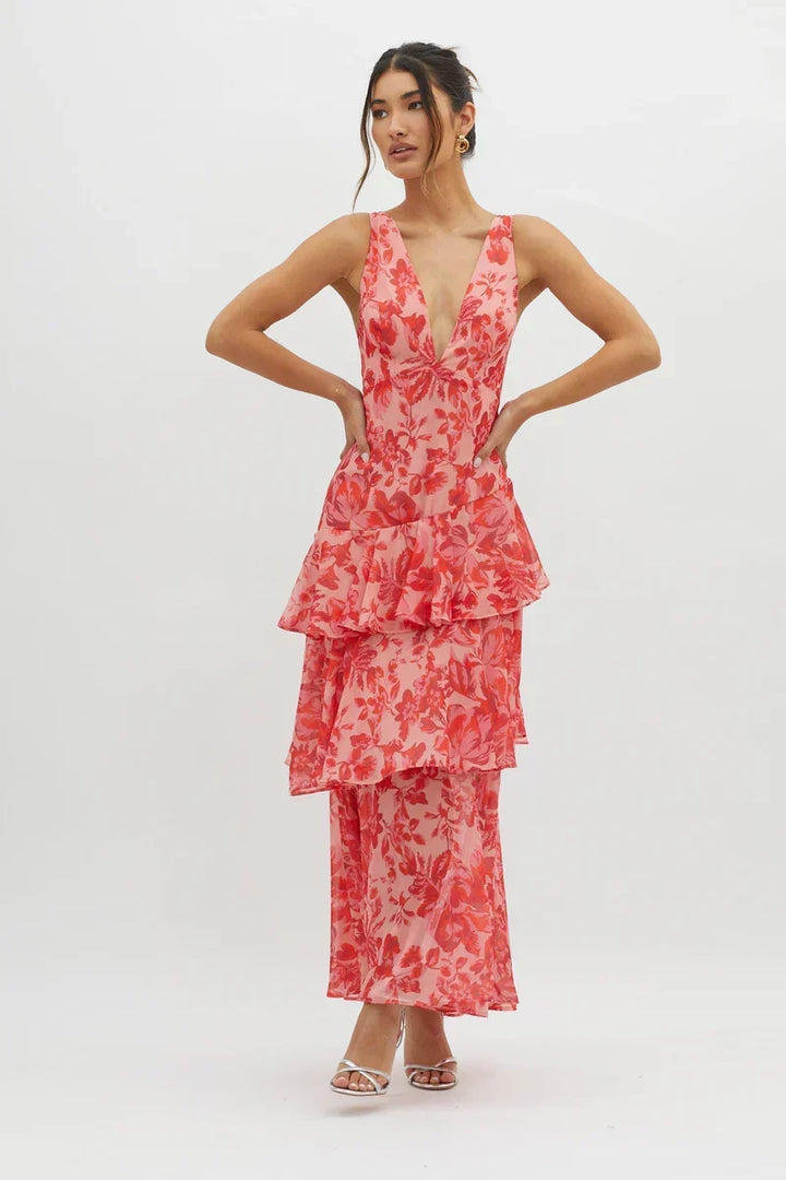 Haven | Elegantes Midikleid mit floralem Muster
