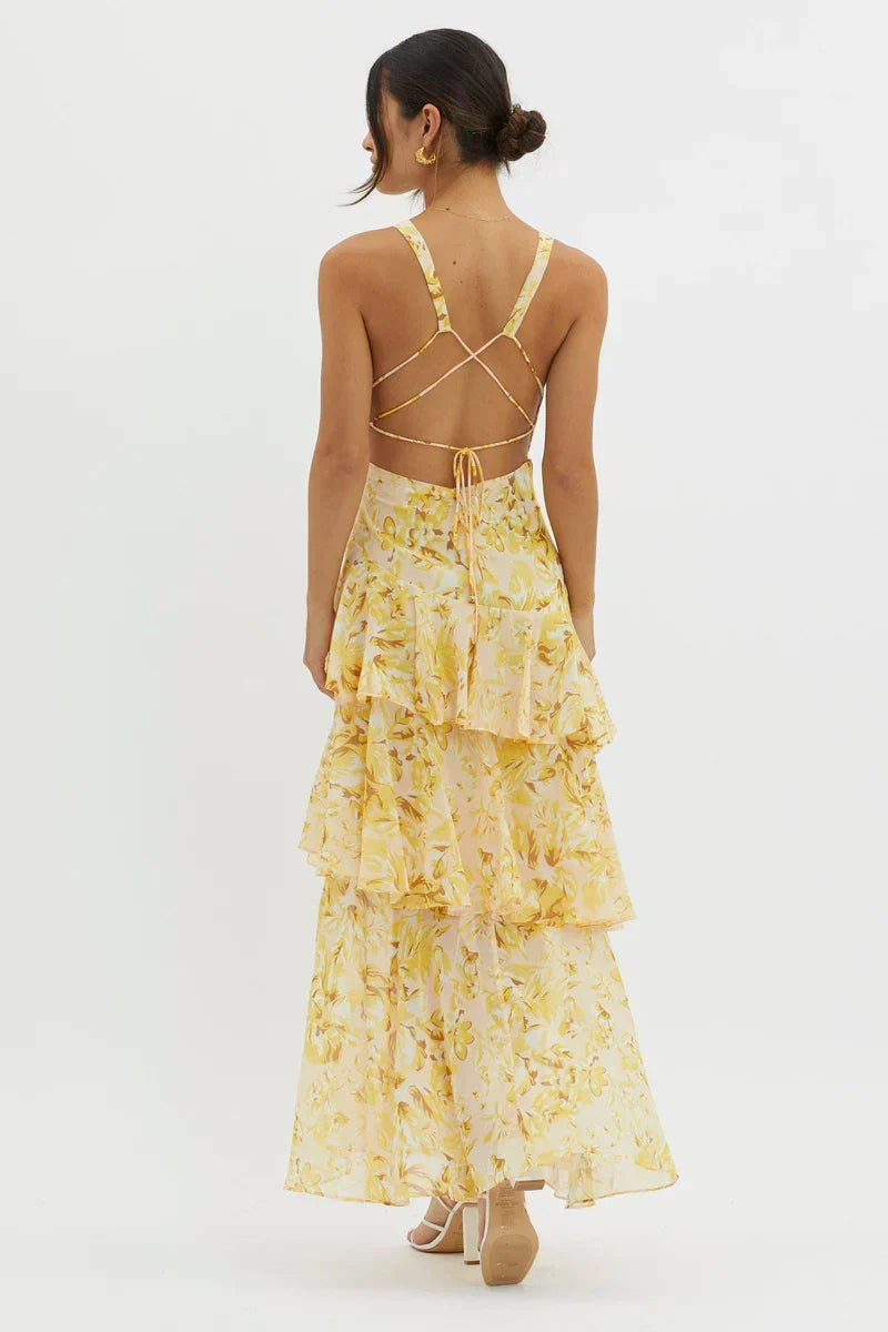 Haven | Elegantes Midikleid mit floralem Muster