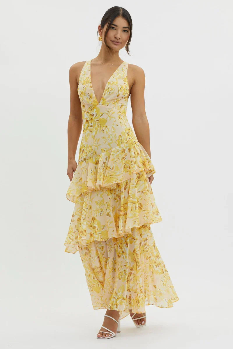 Haven | Elegantes Midikleid mit floralem Muster