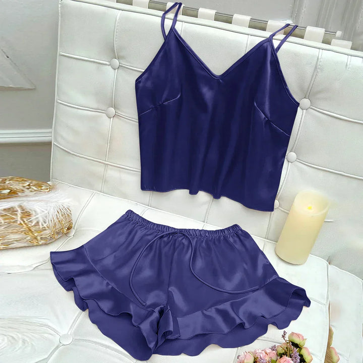 Jessa | Komplettes Pyjama-Set mit Satin-Top und Shorts