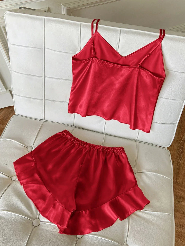 Jessa | Komplettes Pyjama-Set mit Satin-Top und Shorts