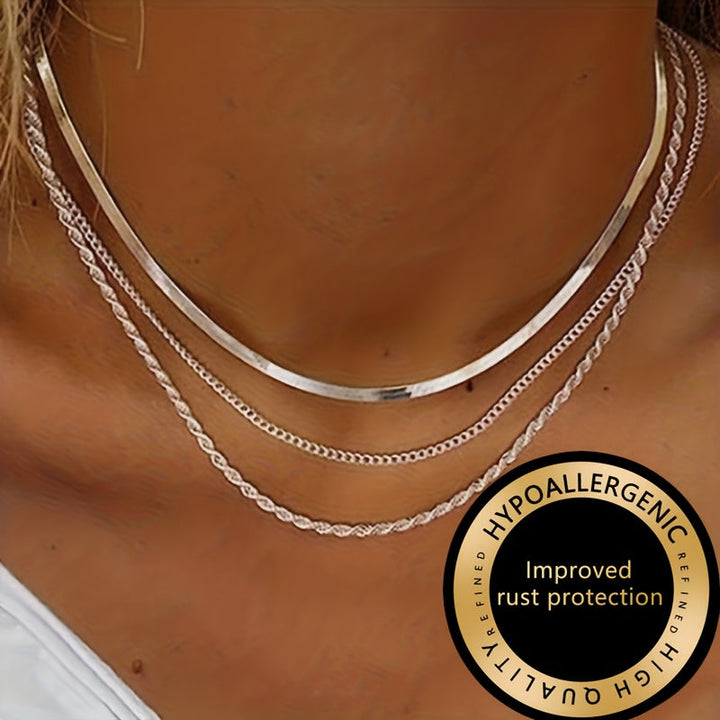 Winsley | Eleganter Dreilagiger Halsreifen mit Gold-Finish