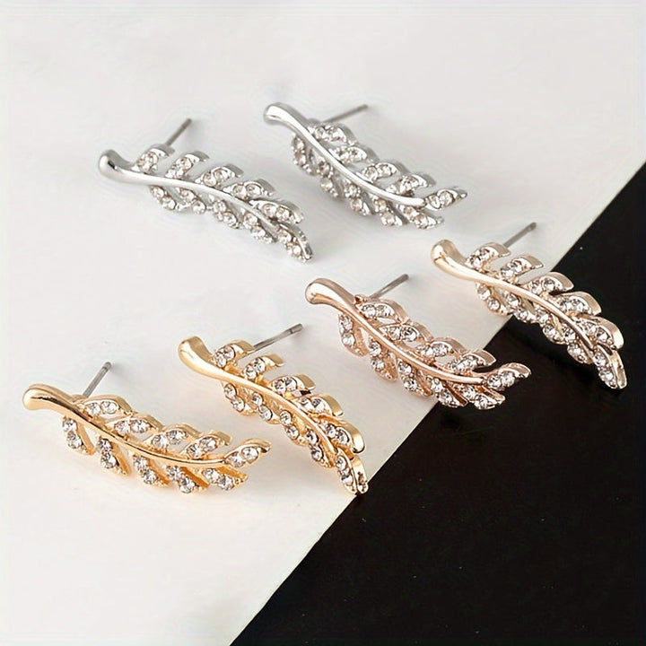 Hensleyra | Elegante Blattohrringe mit Hohldesign und goldener Oberfläche