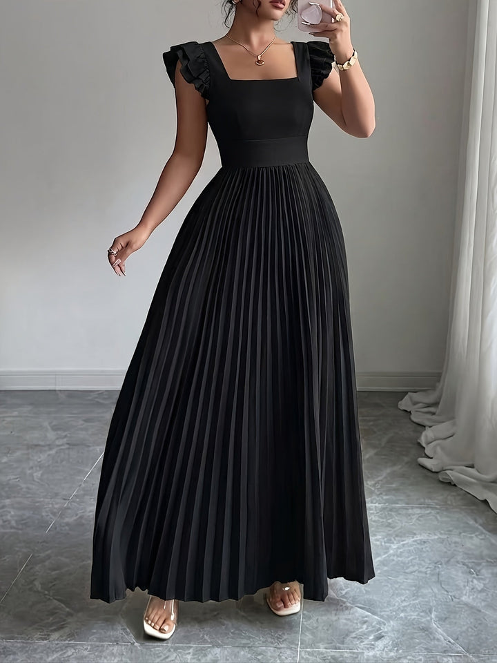 Oxeris | Langes Floral Kleid mit Falten und zeitloser Eleganz