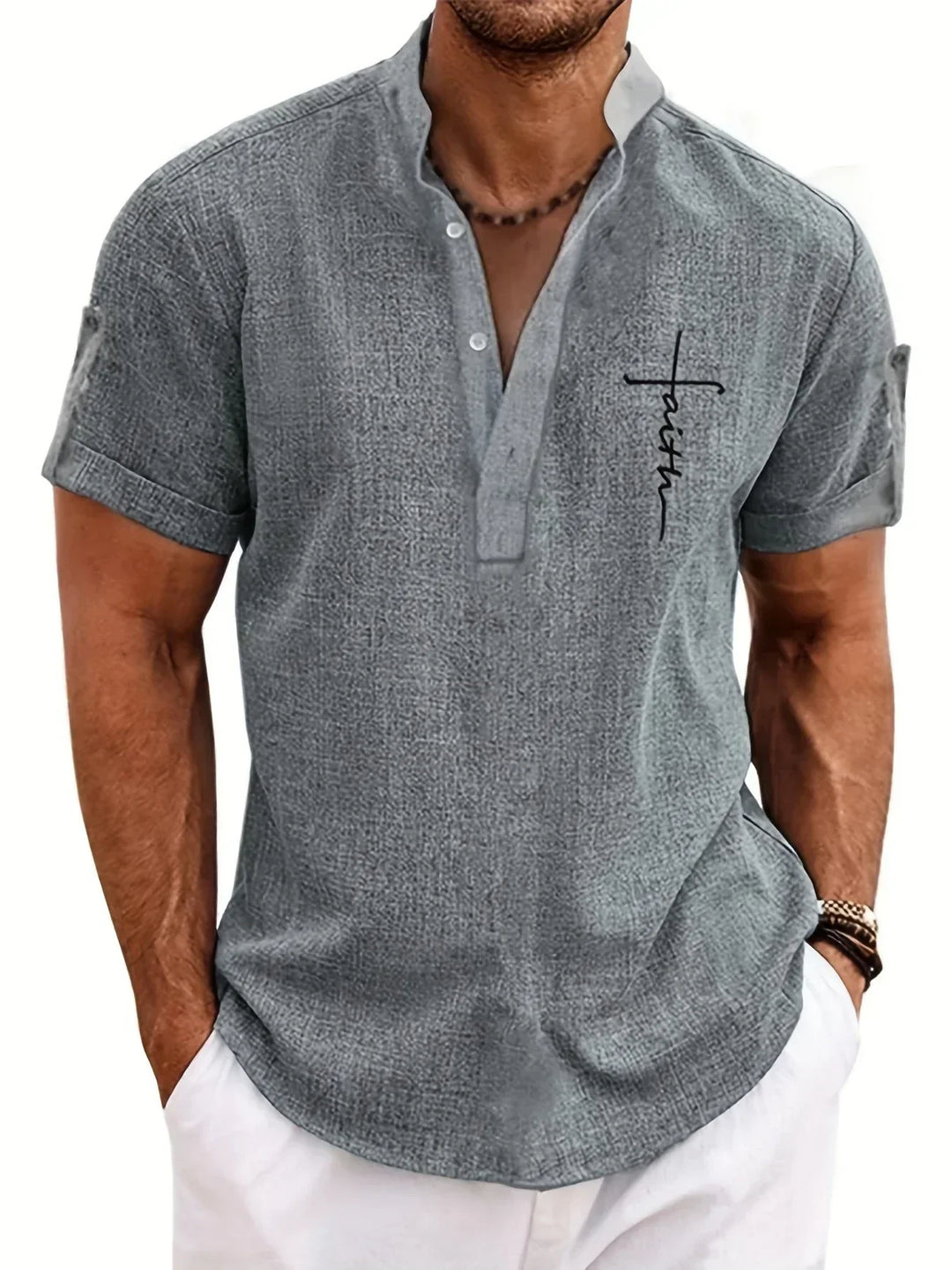 Hayes | Elegantes Kurzarmhemd mit Stehkragen