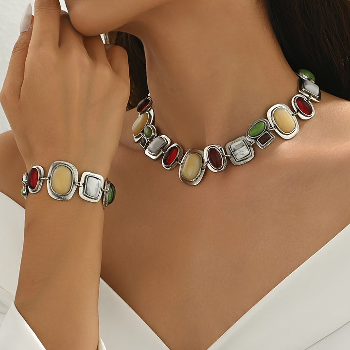Graevis | Bohemisches Set aus Halskette und Armband mit multikulturellem Design