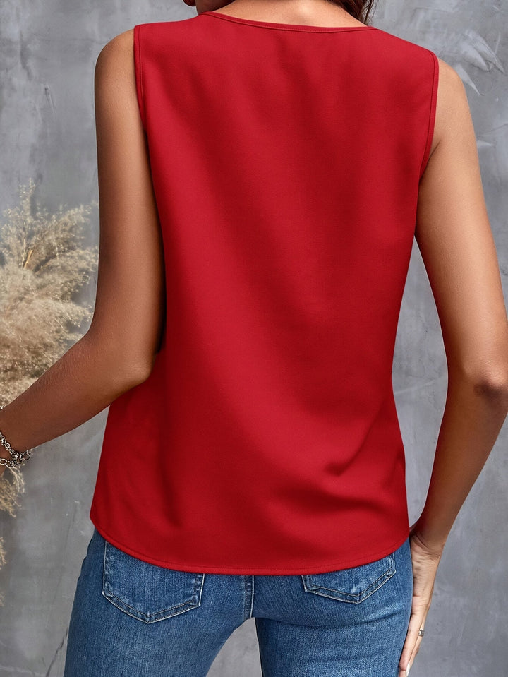 Ruthiclave | Elegante ärmellose Bluse mit V-Ausschnitt und sophistischer Fall
