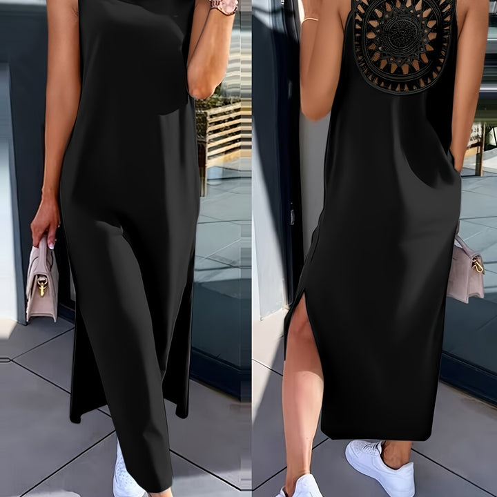 Umaira | Ärmelloses Kleid mit Spitze und Offener Rückseite