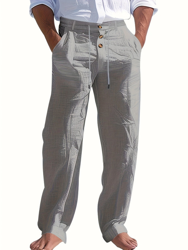 Embric | Herren Leinenhose mit verstellbarem Bund und lockerem Schnitt