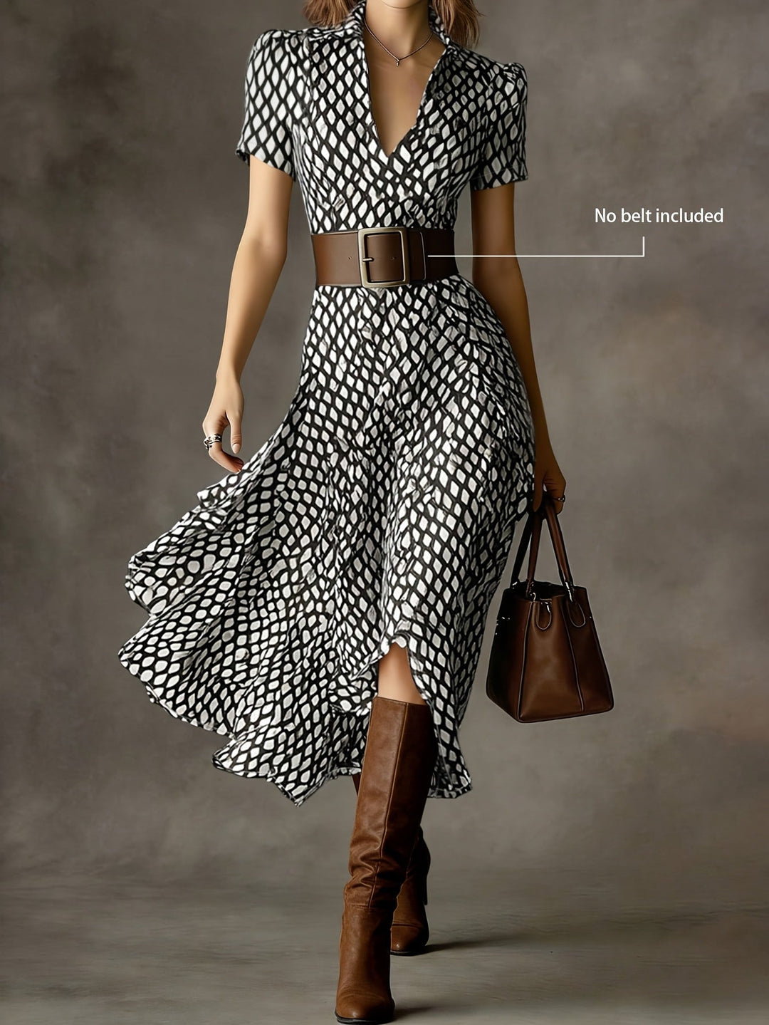 Orly | Midi Kleid mit floralem Muster im eleganten Retro-Stil