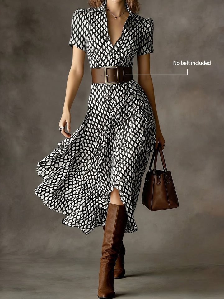Orly | Midi Kleid mit floralem Muster im eleganten Retro-Stil