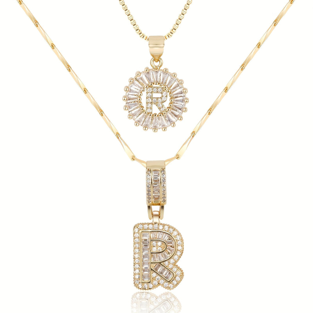 Primrose | Initialen-Halsketten mit 14k Diamanten (2 Stück)