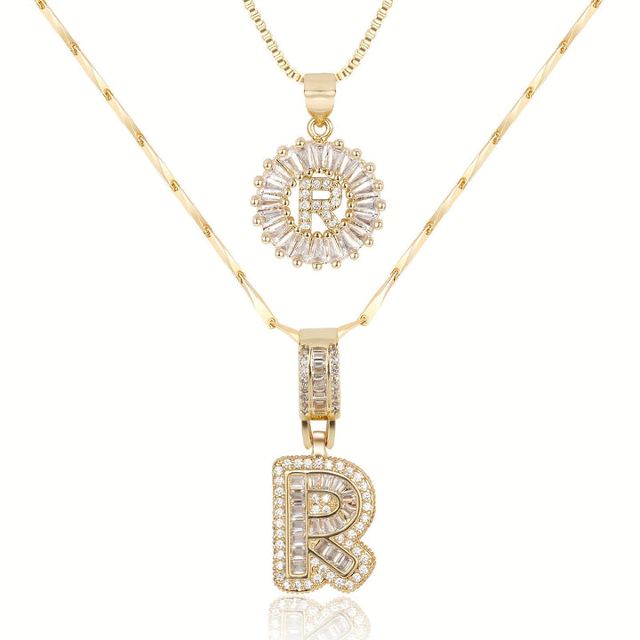 Primrose | Initialen-Halsketten mit 14k Diamanten (2 Stück)