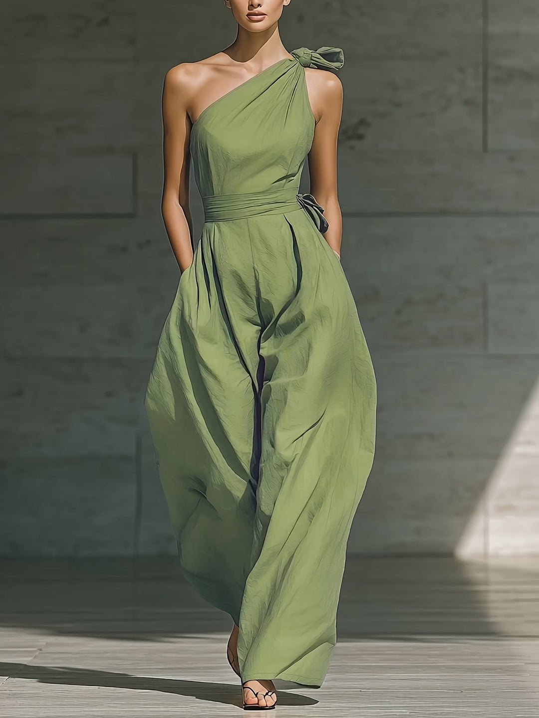 Juveth | Eleganter Ein-Schulter-Overall mit Weitem Bein und Definierter Taille